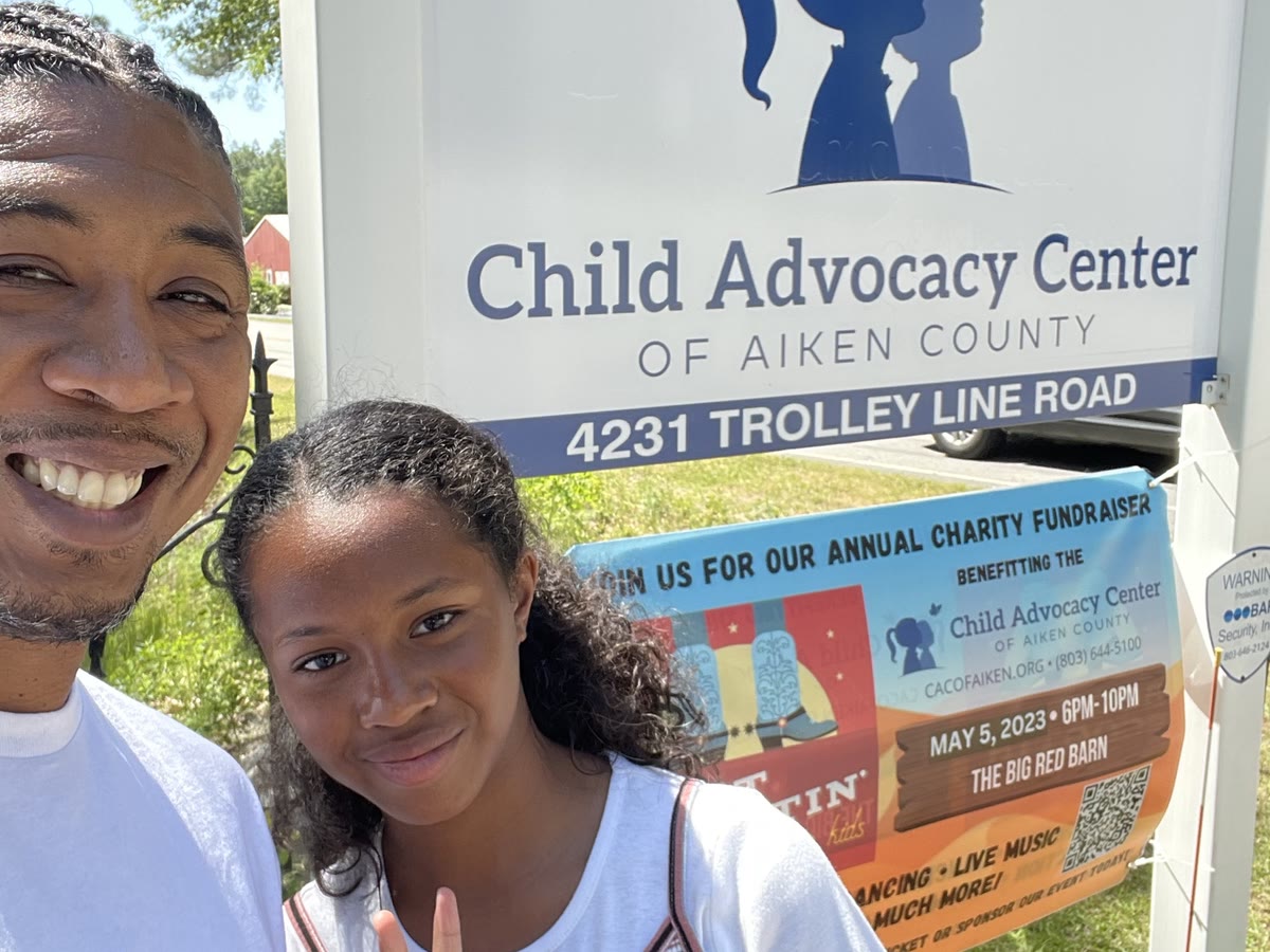 Jason outside the Child Advocacy Center of Aiken County on Trolley Line Road.
